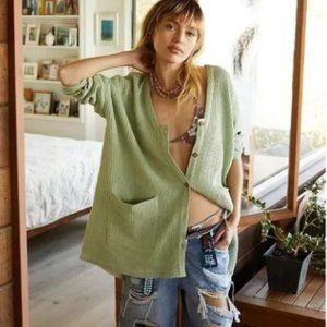 NWT Free People Waffle Cardi Tunic